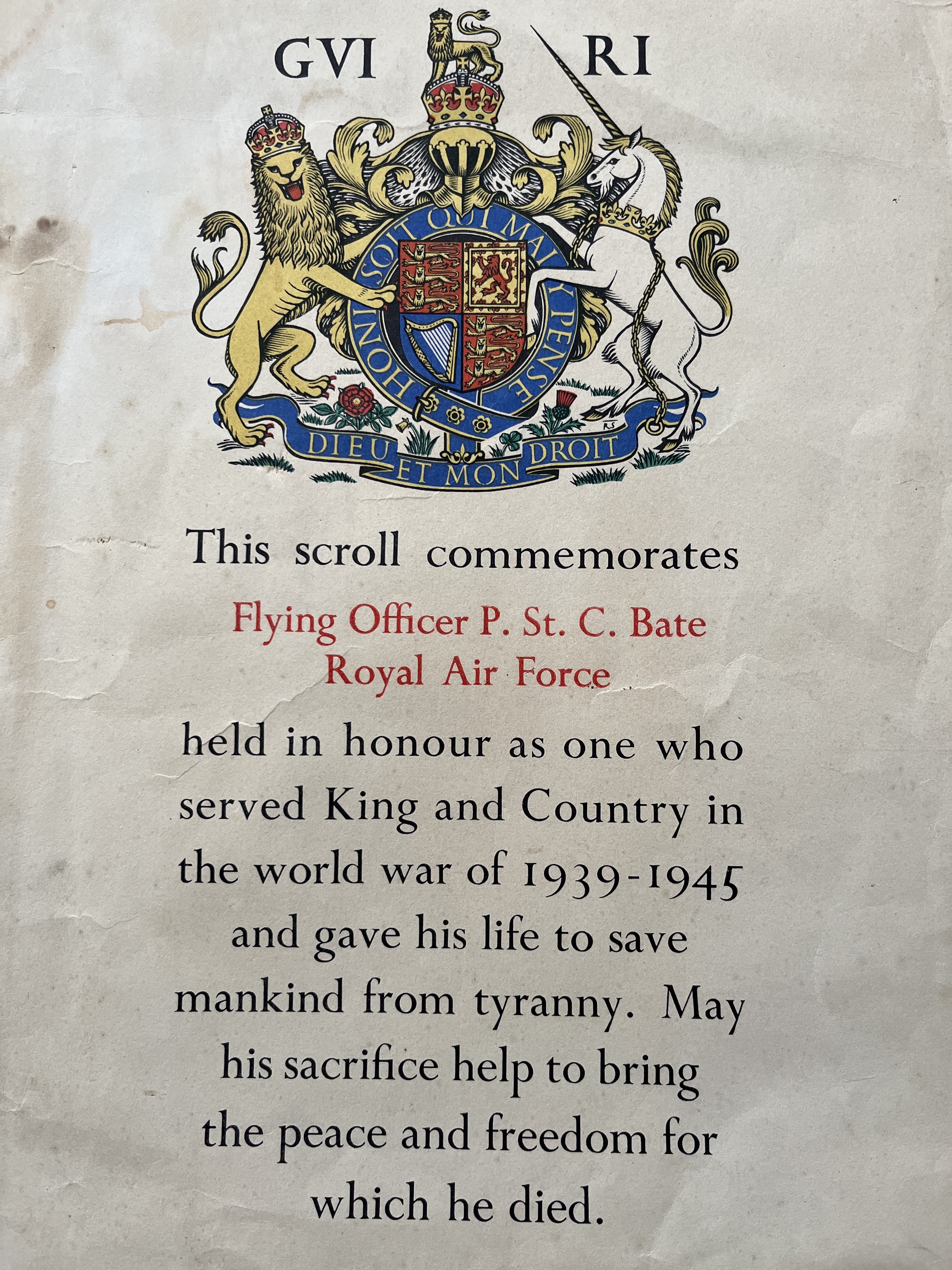 commemorative scroll
